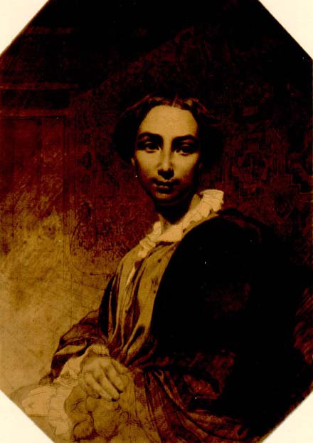 Портрет А.О.Ускової. 1853-1854. Папір, сепія.