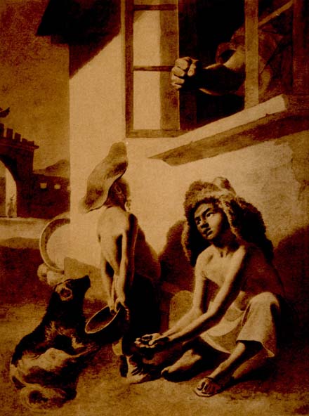 Байгуші під вікном. 1855-1856. Папір, сепія.