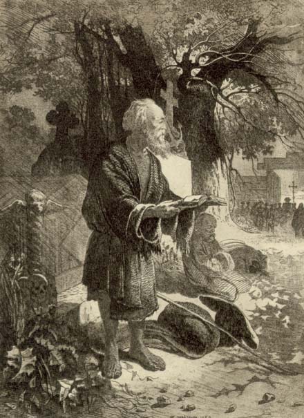 Старець на кладовищі. 1859 Папір, офорт.
