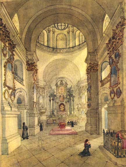 Собор Почаївської Лаври (внутрішній вигляд). Акварель. ( Жовтень 1846)