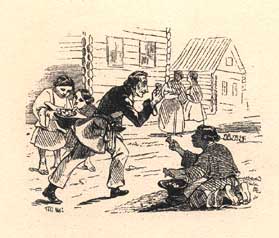 Суворов грає з селянськими дітьми в бабки. (1842).