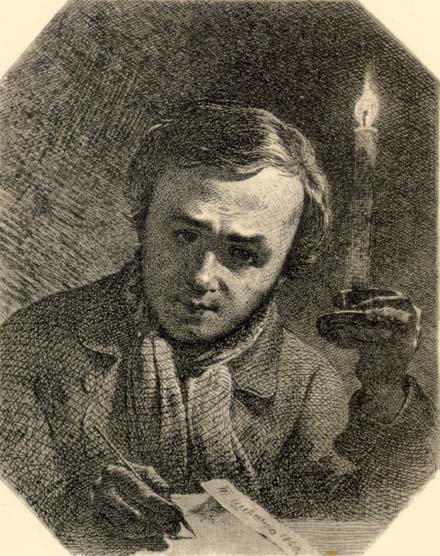 Автопортрет зі свічкою. 1860. Папір, офорт, акватинта.