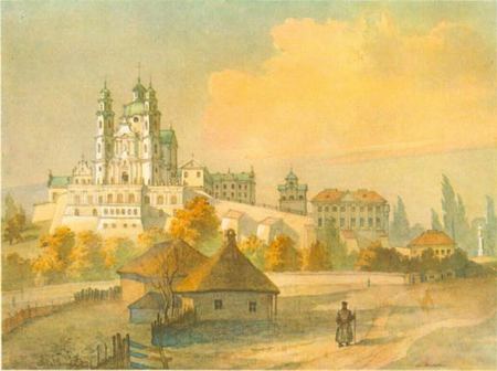 Почаївська лавра з півдня. 1846. Папір, акварель.