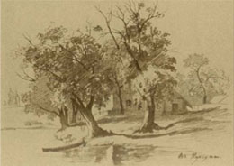 В Корсуні. 1859 Папір, туш, перо.