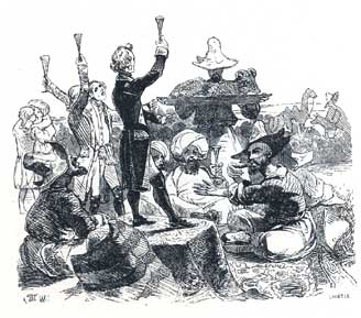 Суворов на святі в честь угоди з татарами. (1842).