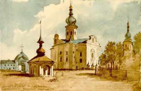Вознесенський собор в Переяславі. 1845. Папір, акварель.