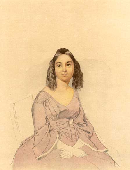 Портрет невідомої в бузковій сукні. Акварель. (Квітень 1845 - 1846).