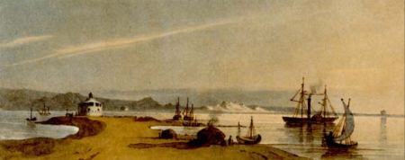 Новопетровське укріплення з моря. 1856-1857 папір, акварель.