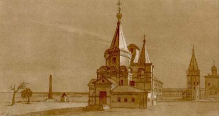Архангельський собор у Нижньому Новгороді. 1857. Сепія, білило.