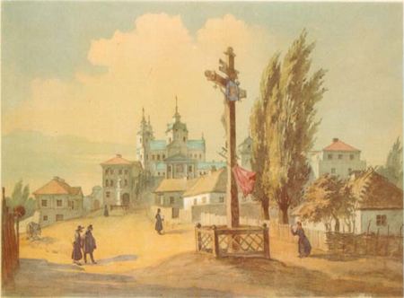 Почаївська лавра зі сходу. 1846. Акварель.
