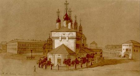 Благовіщенський собор у Нижньому Новгороді. 1857. Сепія, білило.