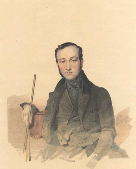 Портрет І.П. Гребінки. Акварель. 1837.